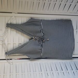 Lands end black and white striped tankini 12
